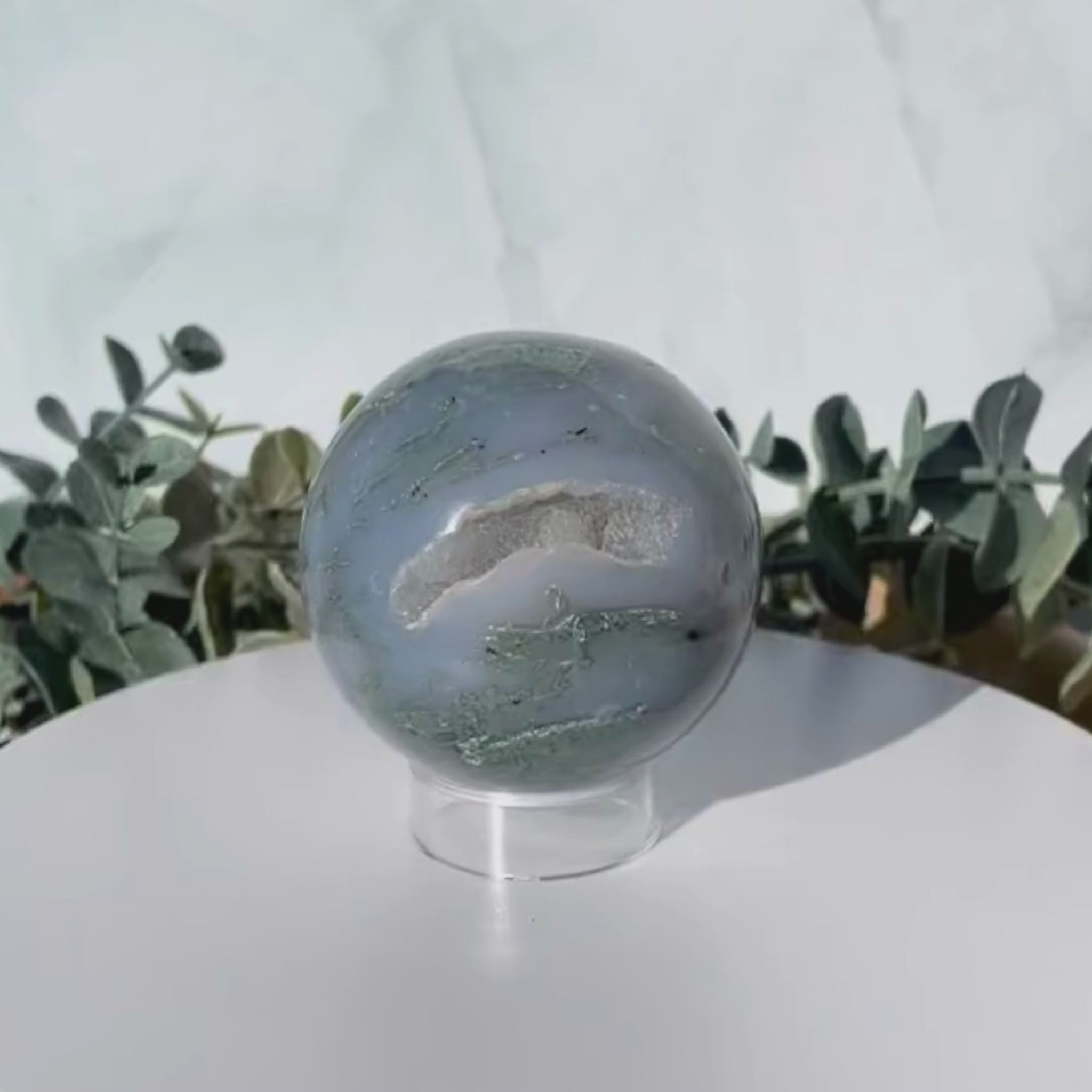 2 inch moss agate sphere