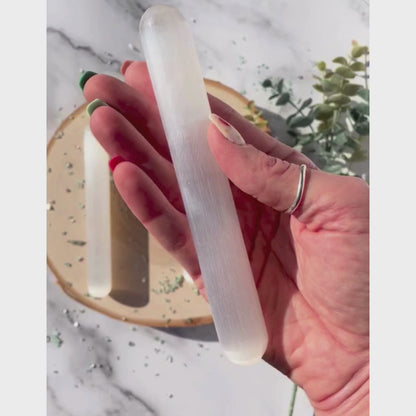 One (1) Selenite Wand from Morocco - Blunt End