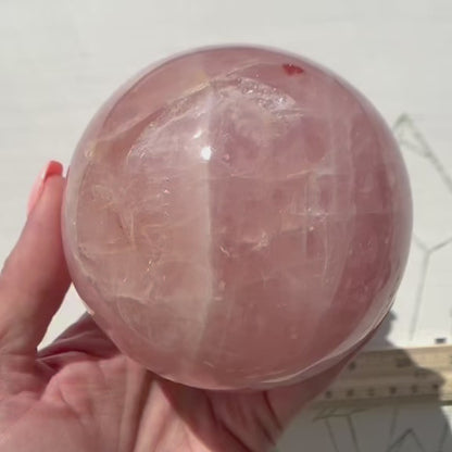 High Quality Rose Quartz Sphere with Asterism from Brazil