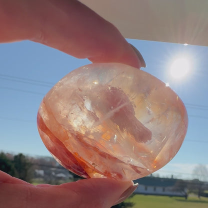 Fire Quartz Palm Stone | Option B