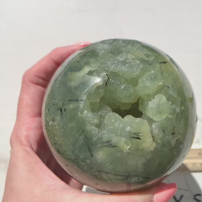 Prehnite with Epidote Sphere from South Africa