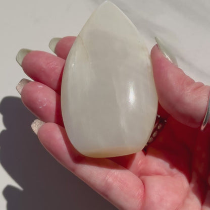 Gorgeous High Quality Blue Sheen Moonstone Tear Drop Carving | Option A