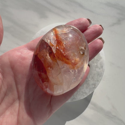 Fire Quartz Palm Stone | Option B