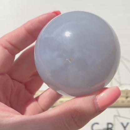 Blue Chalcedony Sphere from Brazil