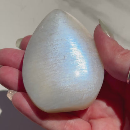 Gorgeous High Quality Blue Sheen Moonstone Tear Drop Carving | Option B
