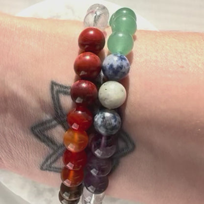 One (1) Crystal Chakra Bracelet (8mm Beads)