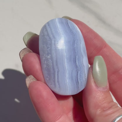 Gorgeous High Quality Blue Lace Agate Mini Palm | Option A