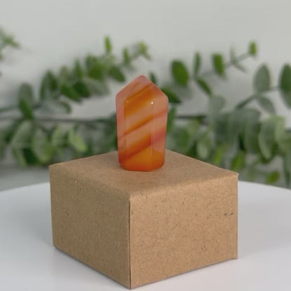 One (1) Mini Carnelian "Cupcake" Tower Carving