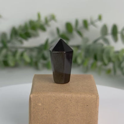 One (1) Mini Obsidian & Golden Sheen Obsidian Cupcake Tower