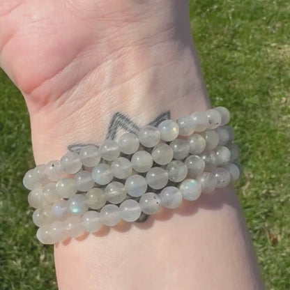 One (1) Labradorite Bracelet from Peru (6mm Bead)