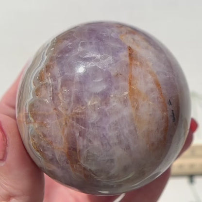 Amethyst with Crazy Lace Agate Sphere from Mexico