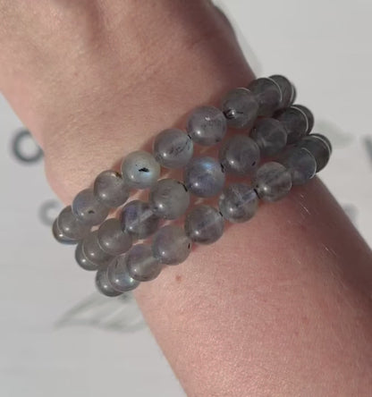 One (1) Labradorite Bracelet from Madagascar (8mm Bead)