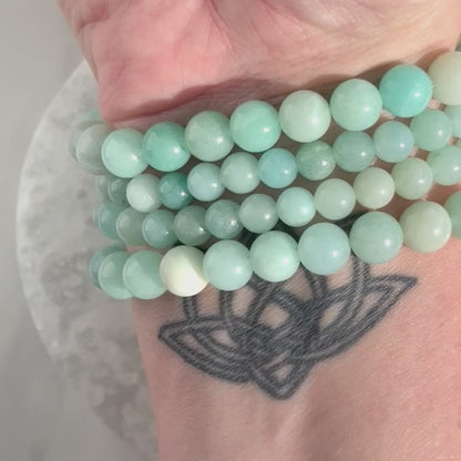 One (1) Caribbean Calcite Bracelet (8mm Bead)