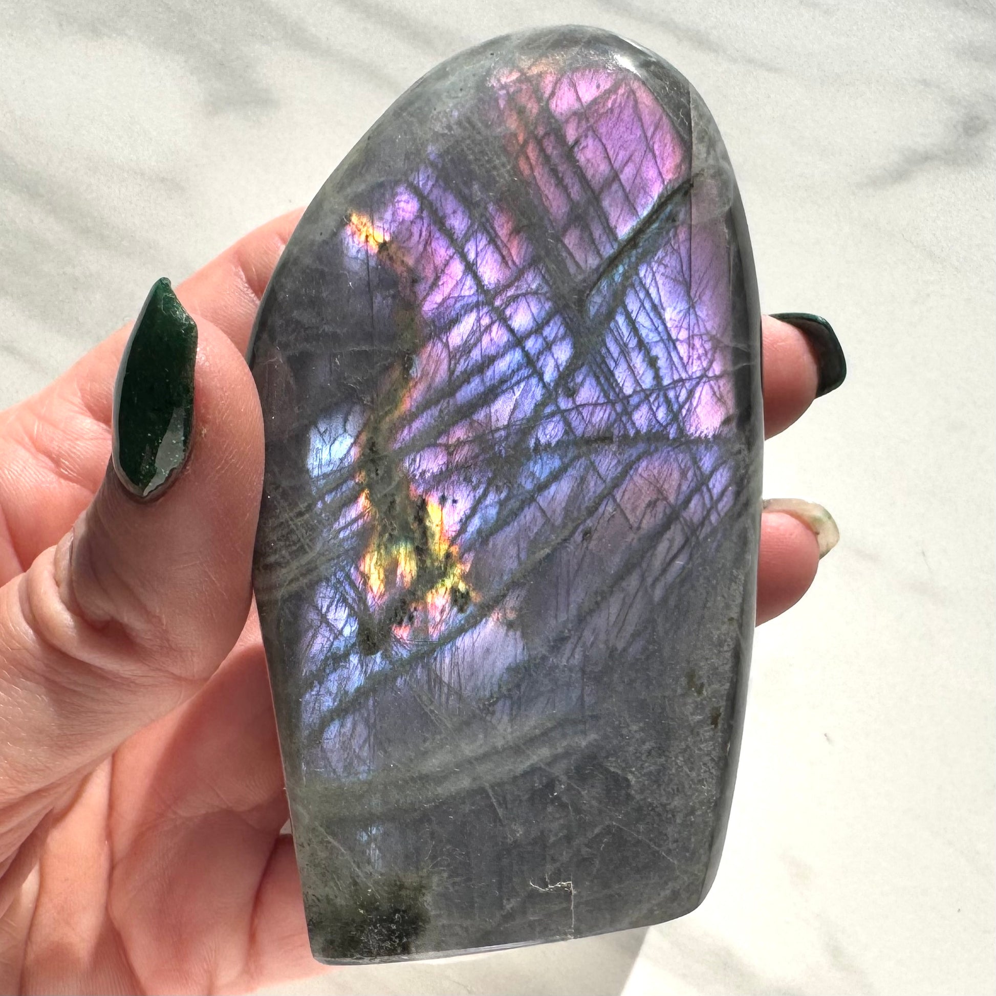 Twilight labradorite freeform crystal for transitions, intuition, and energy healing